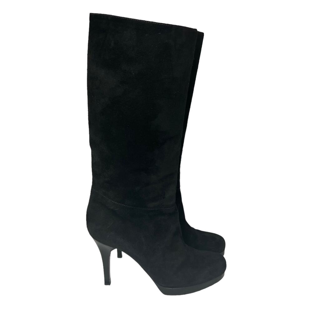 Balenciaga Black Suede Platform Stiletto Heel Boots Size 37 EU